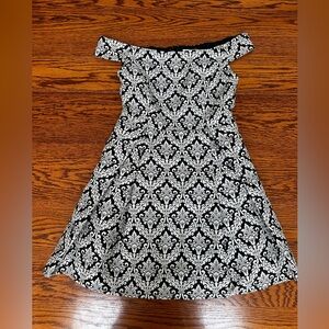 Miami Black and White Off The Shoulder Dress